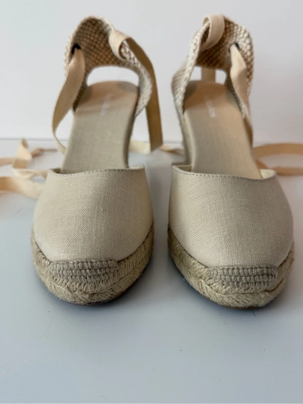 Soludos The Marseille Wedge Espadrille in La Concha Ivory, Size 7
